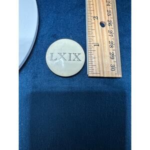 Vintage LXIX Roman Numeral Round Pin Button Badge‎ Accessory